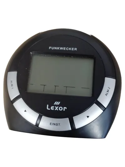 Lexor 5436/III/09/07-S5-2 Funkwecker Digital Schwarz Uni Minimalistisch 9cm