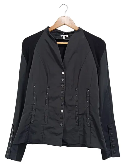 Sylvia Heise Damen Blazer Jacke Gr. 40 Schwarz Modern