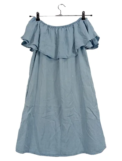Mavi Damen Sommerkleid Off-Shoulder Gr. 38/M Blau Casual Lyocell