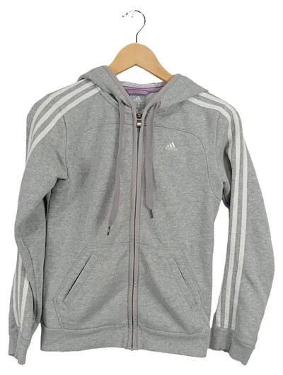 adidas Damen Trainingsjacke Grau XS Kapuze Sportlich