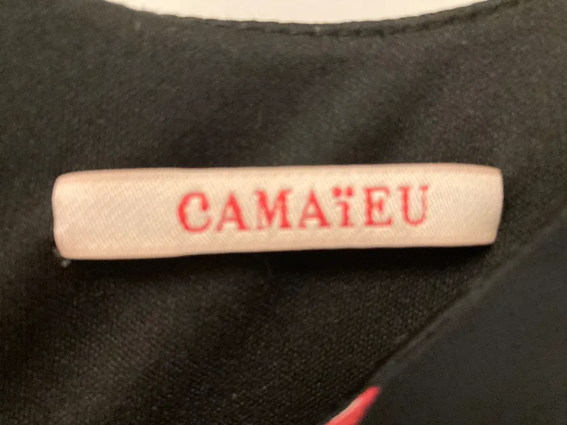 Camaïeu Damen Freizeitkleid Gr. 36/S Schwarz mit Muster charmant 4