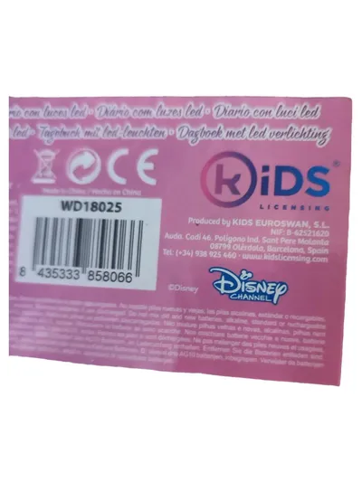 Disney Tagebuch mit LED-Lichtern Mädchen Rosa Regenbogen NEU