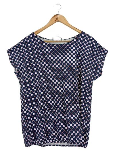 ELVIRA Damen Bluse Shirt Gr. 42/XL Punkte Viskose Blau Weiß Rot