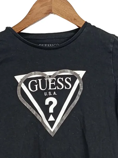 GUESS Kinder Langarmshirt Logo Print Schwarz Gr. 146 Casual Baumwolle