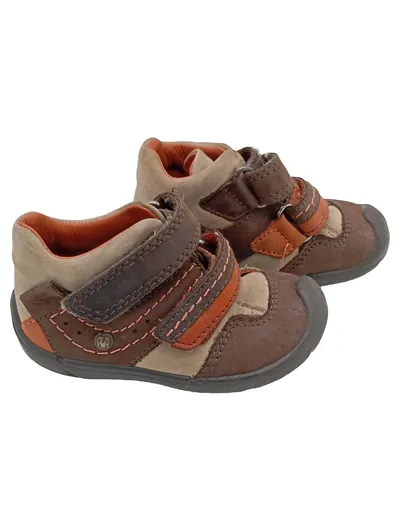 Elefanten Lauflernschuhe Gr. 18 Braun Beige Orange Klettverschluss Leder