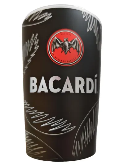 BACARDÍ Trinkbecher Schwarz Kunststoff Party Becher 300ml