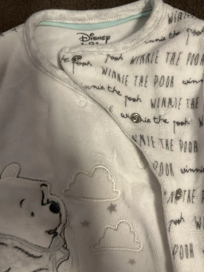 Disney Baby Winnie Pooh Strampler Schlafanzug Gr. 86 Weiß Baumwolle 2