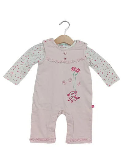 WUNSCHKIND Baby Body Mädchen Gr. 62 Rosa Tiermotive Rüschen