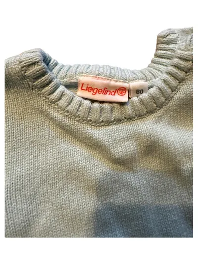 Liegelind Strickkleid Mädchen Gr. 80 Türkis Reh Applikation Baumwolle