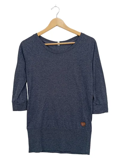 Colloseum Damen Pullover 3/4-Arm Blau Meliert Gr. S 36 Casual Baumwolle