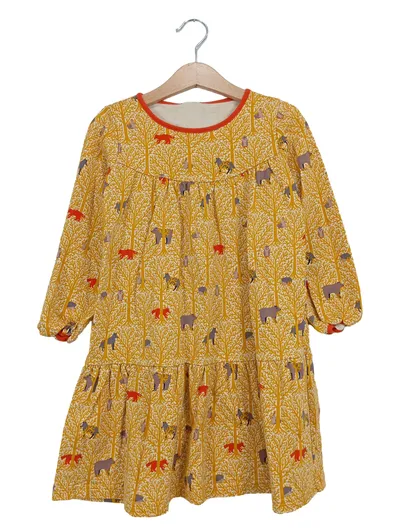 ALANA Kinder Freizeitkleid Mädchen 104 Mehrfarbig Waldtiere Naturbezogen