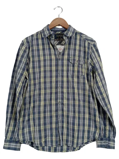 Esprit Herren Karohemd Gr. S Mehrfarbig Langarm Casual