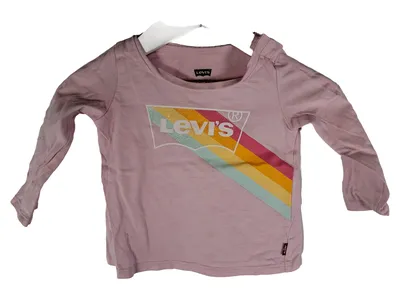 Levi's Baby Langarmshirt Rosa Regenbogen Logo Glitzer Gr. 74 9M