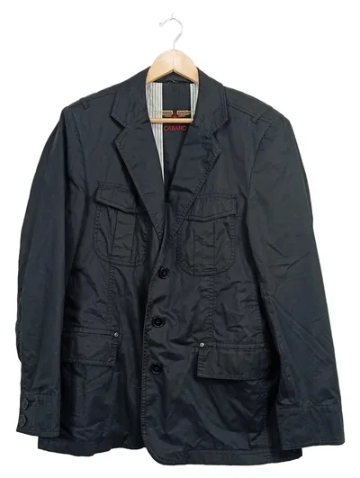 Cabano Herren Leichte Jacke Gr. 46 Schwarz Baumwolle Casual