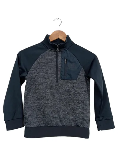 Under Armour Kinder Pullover Grau Meliert Sportlich Gr. 128 Half Zip