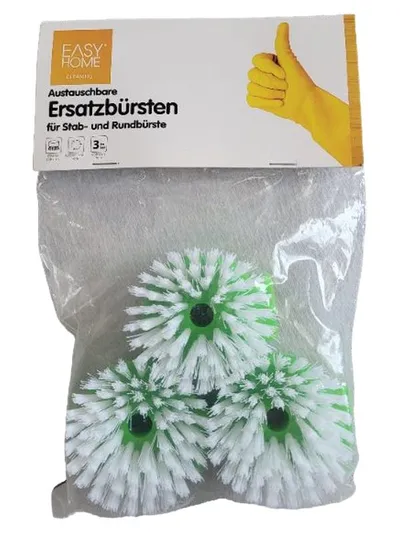 EASY HOME Ersatzbürsten Set für Stab- und Rundbürste Reinigungsbürsten