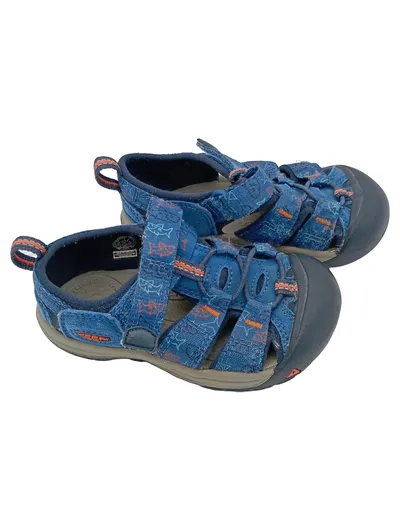 KEEN Kinder Outdoorsandalen Blau Tiermotiv Klettverschluss Größe 30