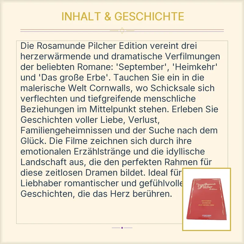 Die Rosamunde Pilcher Edition DVD Box September Heimkehr Das Grosse Erbe 3