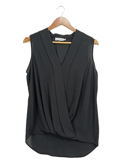 Paraphrase Damen Bluse ärmellos V-Ausschnitt Wickeloptik Gr. 36/S Schwarz