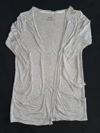 edc Damen Strickjacke Cardigan Grau Gr. 34/XS Casual Basic