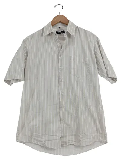 Cajun Business Hemd Herren Kurzarm Gestreift Beige Einheitsgröße