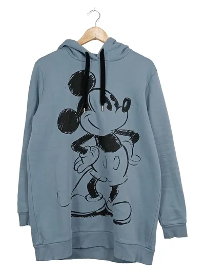 Disney Mickey Mouse Kapuzenpullover Damen Blau Gr. M Baumwolle Freizeit