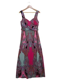 BODYFLIRT Damen Maxikleid Gr. 40 L Mehrfarbig Paisley Bohemian Sommerkleid 1