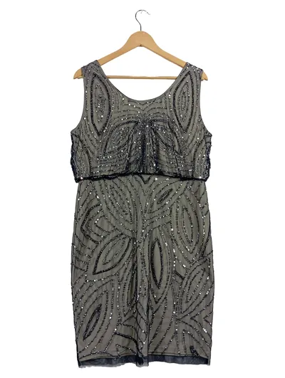 Ashley Brooke Damen Pailletten Kleid Gr. 42 Grau Elegant Festlich