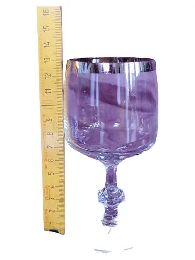 Durobor Weinglas Elegant Transparent Glas 13cm 6cm Metallic-Look Festlich