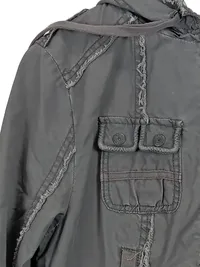 Street One Damen Arbeitsjacke Gr. 40 Grau Casual Kapuze Reißverschluss 4