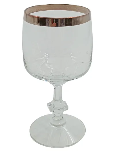 Durobor Elegantes Weinglas Transparent Abstrakt Metallic-Look 13cm