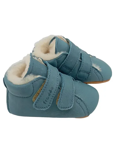 Froddo Lauflernschuhe Baby Gr. 17 Leder gefüttert Blau Klettverschluss
