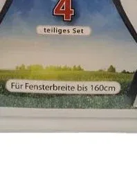 ARSVITA Gardinenset Skyline 4-teilig Weiß Grau bis 160cm Fensterbreite 4
