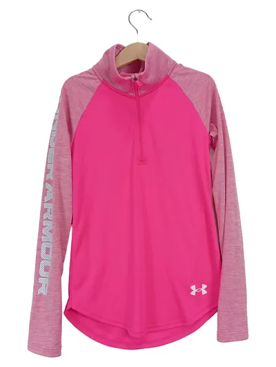Under Armour Kinder Langarmshirt Sportshirt Pink Gr. 146 Logo