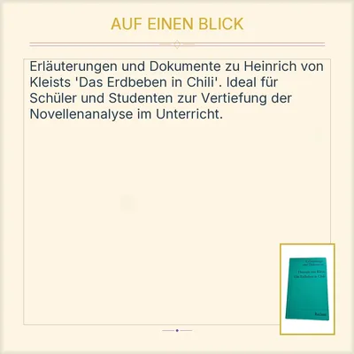 Reclam Erläuterungen Heinrich von Kleist Das Erdbeben in Chili Schule