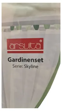 ARSVITA Gardinenset Skyline 4-teilig Weiß/Grün bis 160cm Fensterbreite 2
