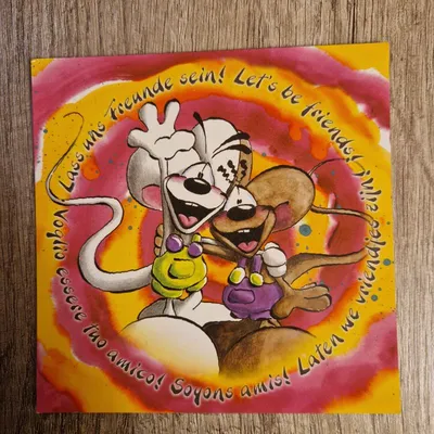 Postkarte Lass uns Freunde sein Let's be friends Mäuse Grußkarte