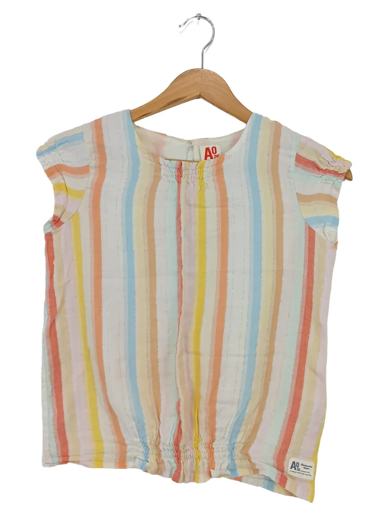 American Outfitters Mädchen T-Shirt Gr. 146 gestreift Glitzer Mehrfarbig 1