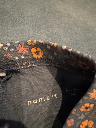 NAME IT Mädchen Leggings Blumenmuster Blau Gr. 74 6-9 Monate