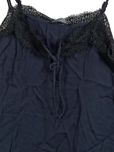 MANGO Basics Damen Top Spitze Blau Gr. XS Träger Viskose