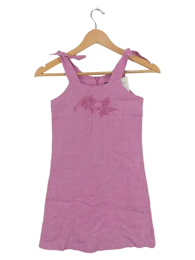 MEXX Sommerkleid Kinder Gr. 128 Pink Leinen Charmant Florales Muster