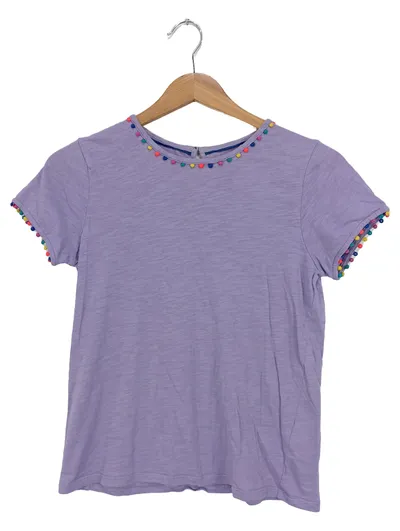Boden Kinder T-Shirt Mädchen Lila Gr. 152 Farbenfroh Bunte Applikationen