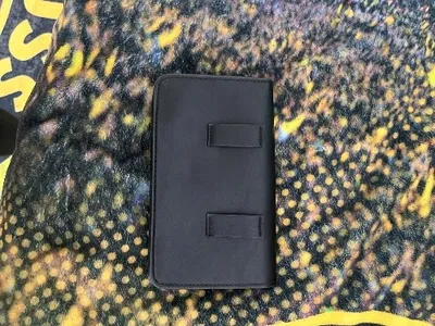 DKNY Karten Etui Geldbörse Damen Schwarz Polyurethan Modern Elegant