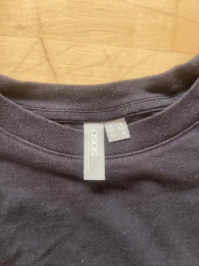 ASOS Damen T-Shirt Schwarz Gr. 36/S Basic Baumwolle Kurzarm