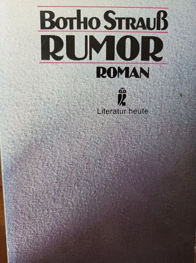 Botho Strauß Rumor Roman Carl Hanser Verlag Taschenbuch Deutsch