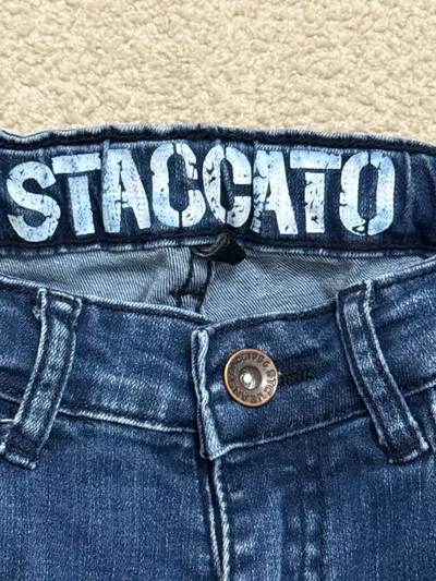 STACCATO Jeans Mädchen Straight Leg Blau Gr. 146 Baumwolle Casual