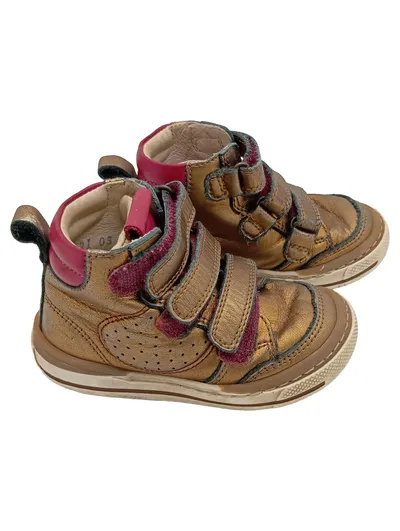 Froddo Sneaker Mädchen Gr. 21 Gold Pink Leder Klettverschluss