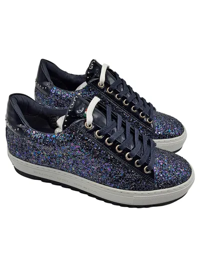 Duca del Cosma Damen Sneaker Low Glitzer Blau Gr. 36 Golf Schuhe