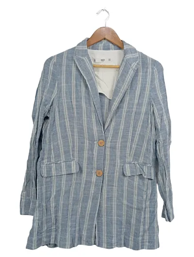 MNG Damen Blazer gestreift Blau Einheitsgröße Casual