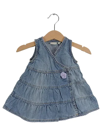 MEXX Baby Mädchen Jeanskleid Gr. 62 Blau Casual Baumwolle